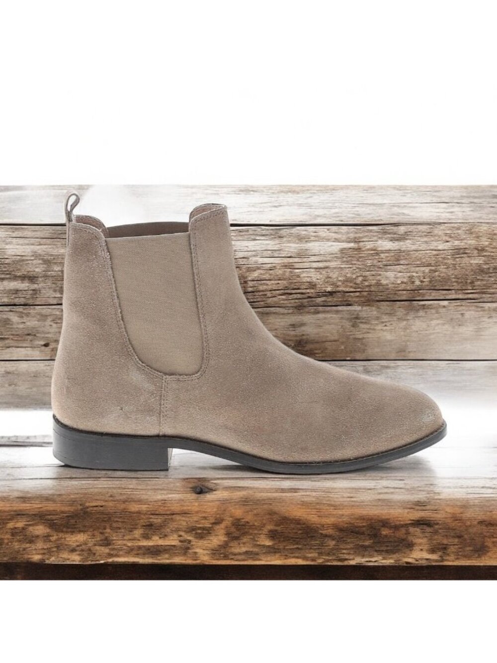FIND Tan Suede Flat Ankle Boots Size 8.5 / 39